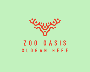 Deer Antlers Zoo logo design