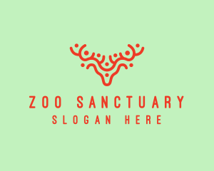 Deer Antlers Zoo logo design