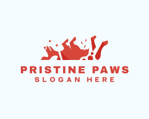 Dog Pet Scissors Grooming logo design