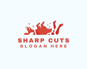 Dog Pet Scissors Grooming logo design