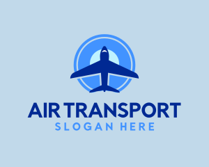 Blue Airline Plane logo design