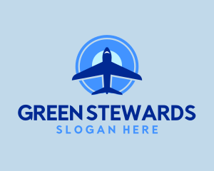 Blue Airline Plane logo design