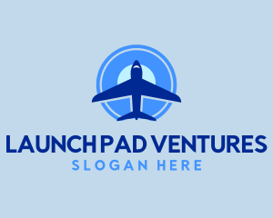 Blue Airline Plane logo design