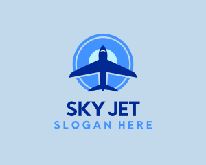 Blue Airline Plane logo design