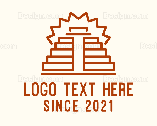 Ancient Mayan Pyramid Logo