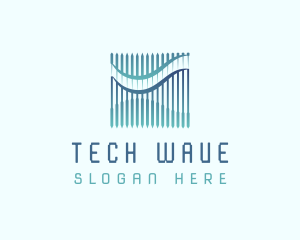 Gradient Cyber Waves logo design