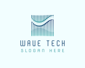 Gradient Cyber Waves logo design