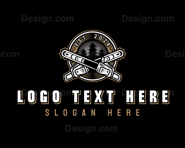 Chainsaw Lumberjack Woodcutter Logo