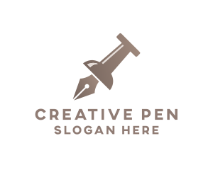 Pin Pen Nib logo design