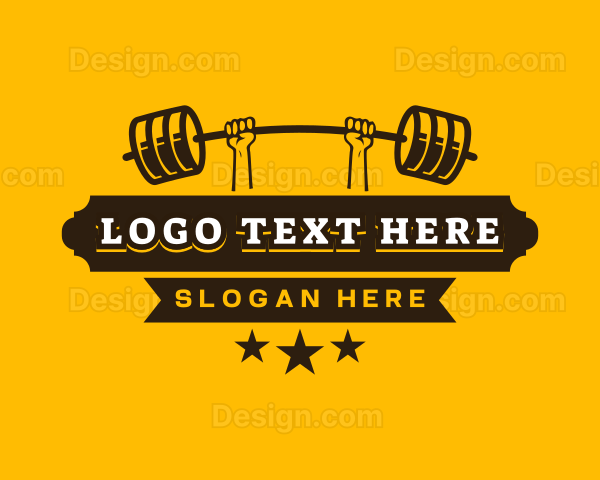 Weightlifting Barbell Fitness Logo