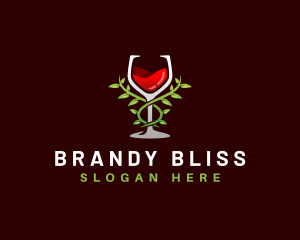 Vine Wine Glass logo design