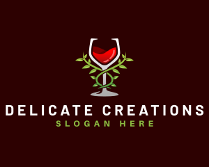 Vine Wine Glass logo design