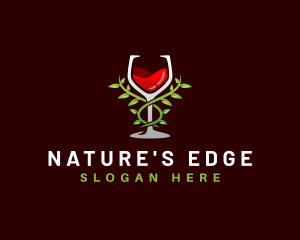 Vine Wine Glass logo design