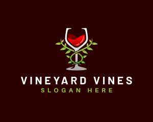 Vine Wine Glass logo design