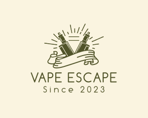 Hipster Vape Ribbon logo design