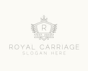 Crown Shield Wreath logo design