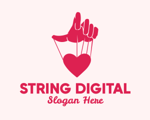 Heart Puppet Strings  logo design