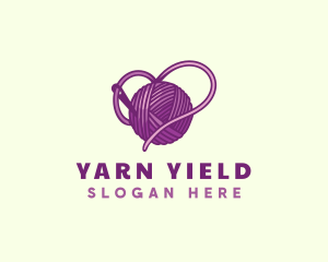 Wool Yarn Knitting logo design