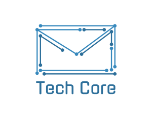 Tech Circuit Envelope logo design