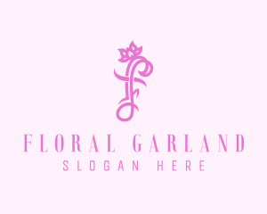 Floral Letter F logo design