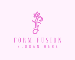 Floral Letter F logo design