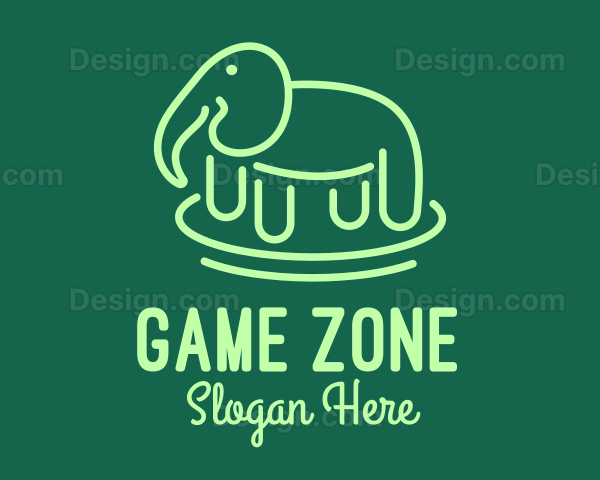 Green Elephant Line Art Logo