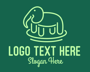 Green Elephant Line Art logo