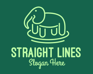 Green Elephant Line Art logo design