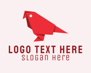 Red Parrot Origami  Logo