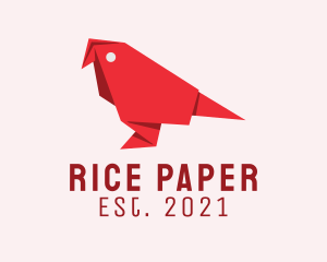 Red Parrot Origami  logo design