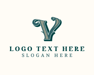 Antique Elegant Designer Letter V logo