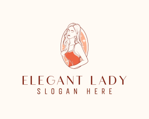 Elegant Cosmetics Lady logo design