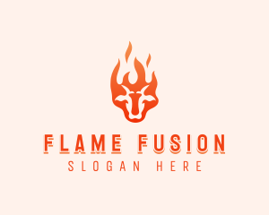 Flaming Beef Barbecue logo design