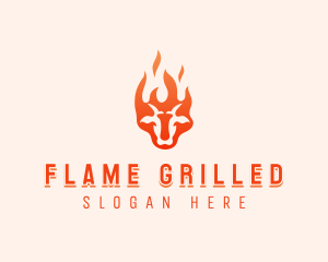 Flaming Beef Barbecue logo design