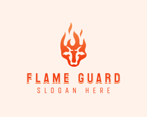 Flaming Beef Barbecue logo design