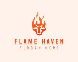 Flaming Beef Barbecue logo design