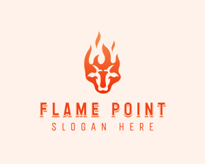 Flaming Beef Barbecue logo design