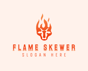 Flaming Beef Barbecue logo design