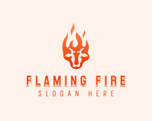 Flaming Beef Barbecue logo design