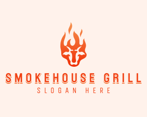 Flaming Beef Barbecue logo