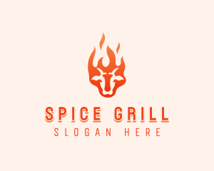 Flaming Beef Barbecue logo design