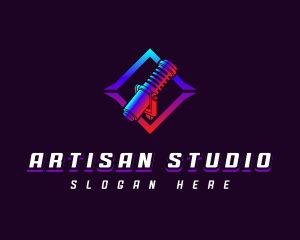 Studio Recording Microphone logo design