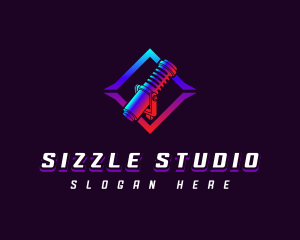 Studio Recording Microphone logo design