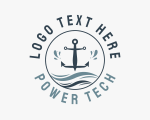 Anchor Marine Wave Logo