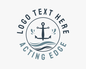 Anchor Marine Wave logo design