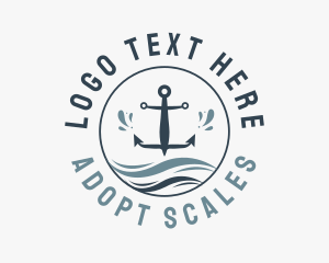 Anchor Marine Wave logo design