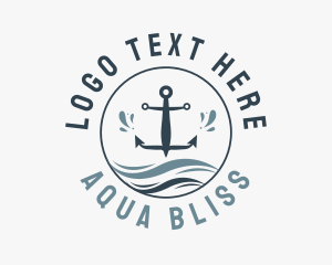 Anchor Marine Wave logo design