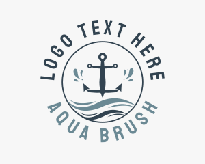 Anchor Marine Wave logo design