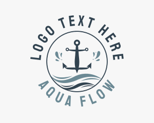 Anchor Marine Wave logo design