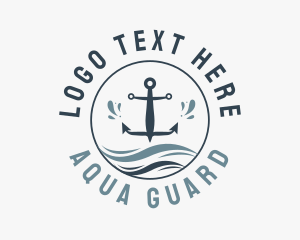 Anchor Marine Wave logo design